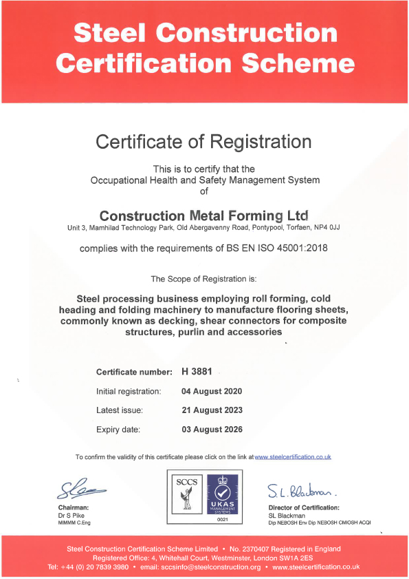 BS ISO 45001 Certificate