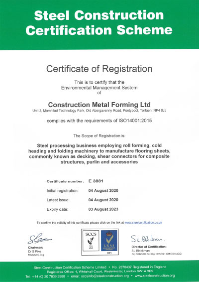 BS EN ISO 14001 Certificate